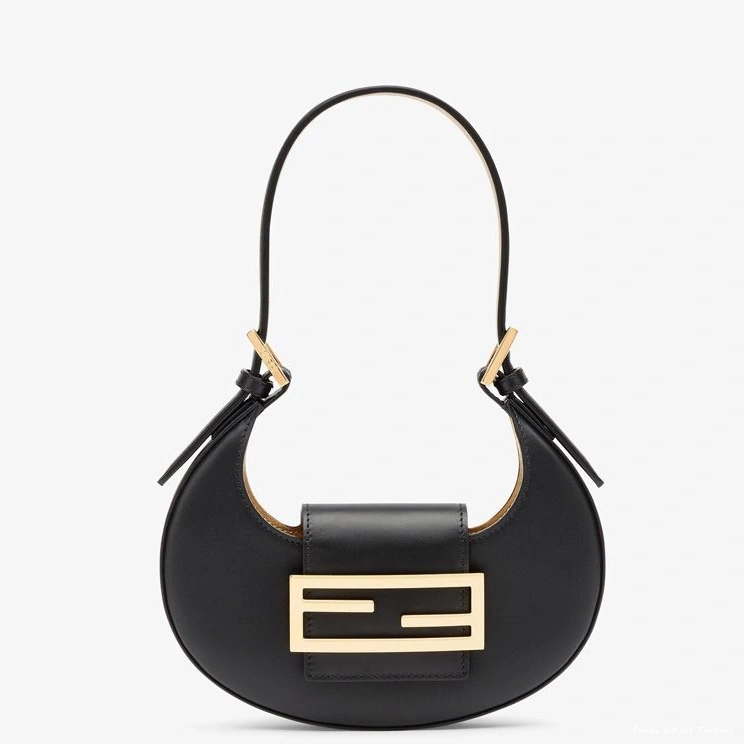 Cheap HOT Mini Bag Black Hobo Fendi In Calf Cookie Leather 0824